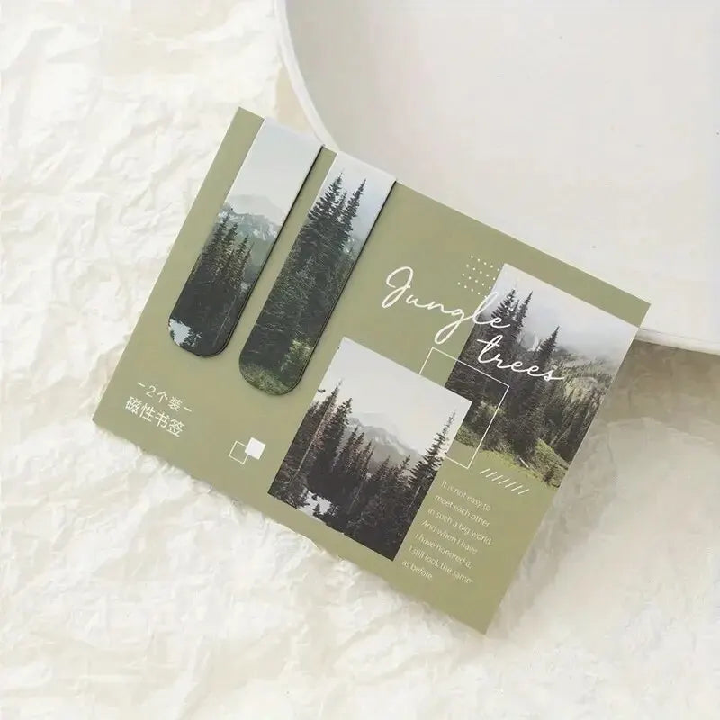 Woodland Pause – Forest Magnetic Bookmark Duo