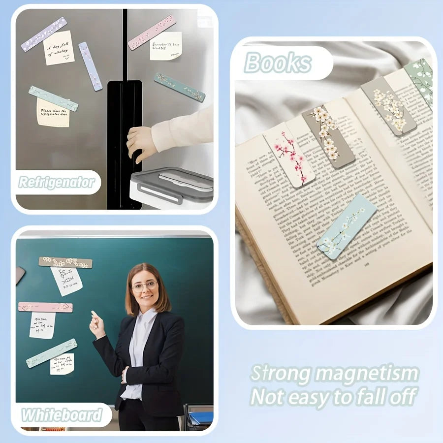 Floral Whisper – Magnetic Bookmark Set (12 pcs)