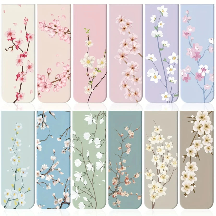 Floral Whisper – Magnetic Bookmark Set (12 pcs)