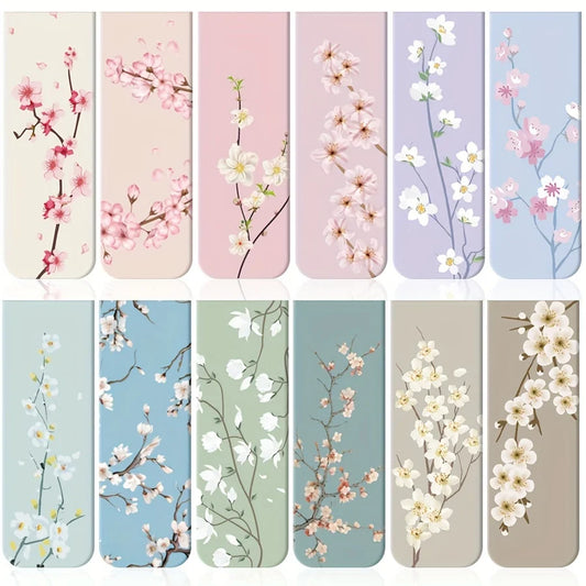 Floral Whisper – Magnetic Bookmark Set (12 pcs)